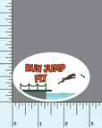Run Jump Fly German Shorthaired Pointer vinyl dock diving sticker