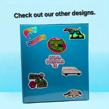 Load image into Gallery viewer, Bird Dog Shit jumping retriever 3 inch rainbow holographic glitter Sticker
