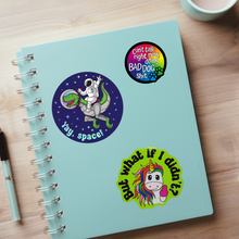 Load image into Gallery viewer, Yay, Space! 3 inch waterproof holographic vinyl sticker
