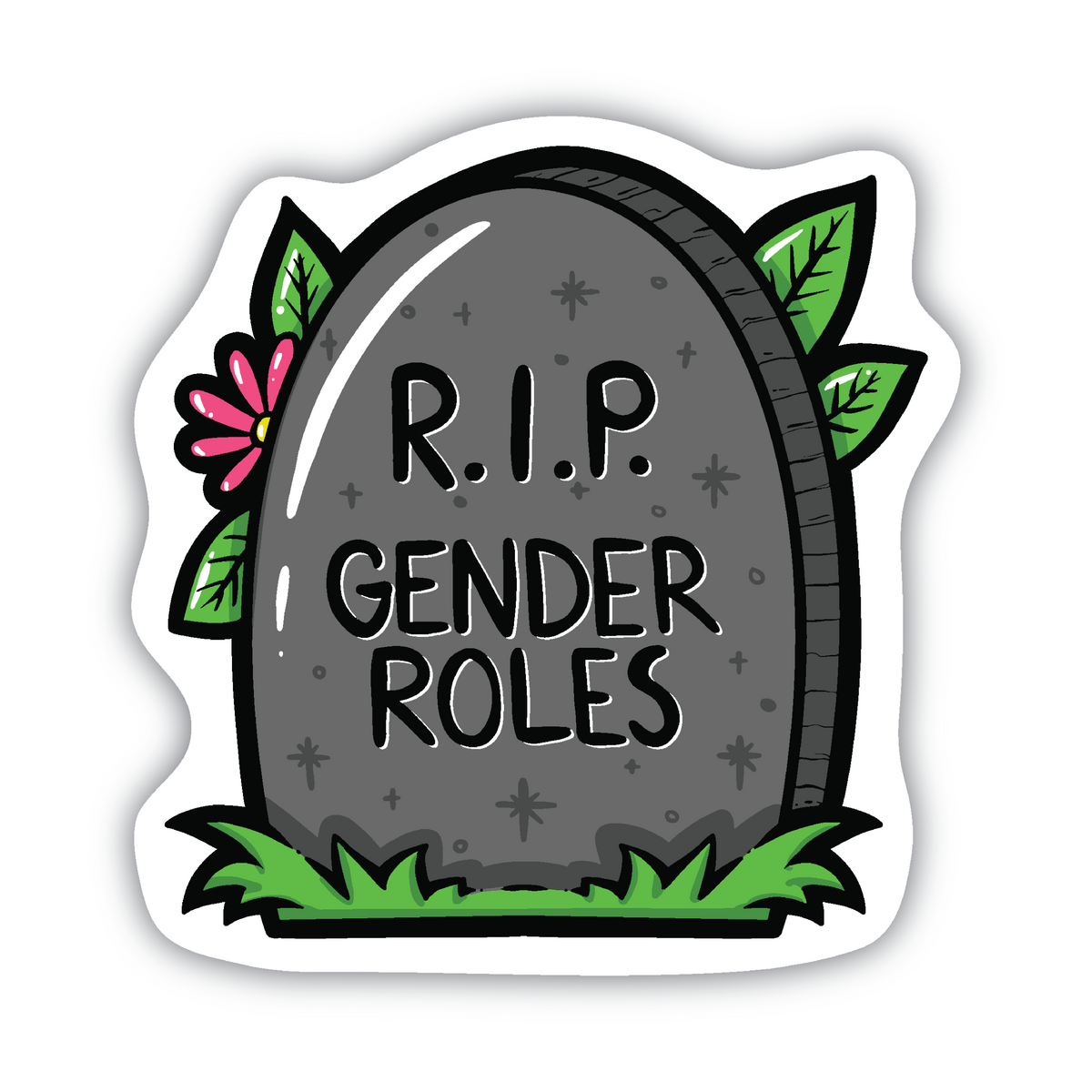 RIP Gender Roles gravestone vinyl sticker – Trash Panda's Closet