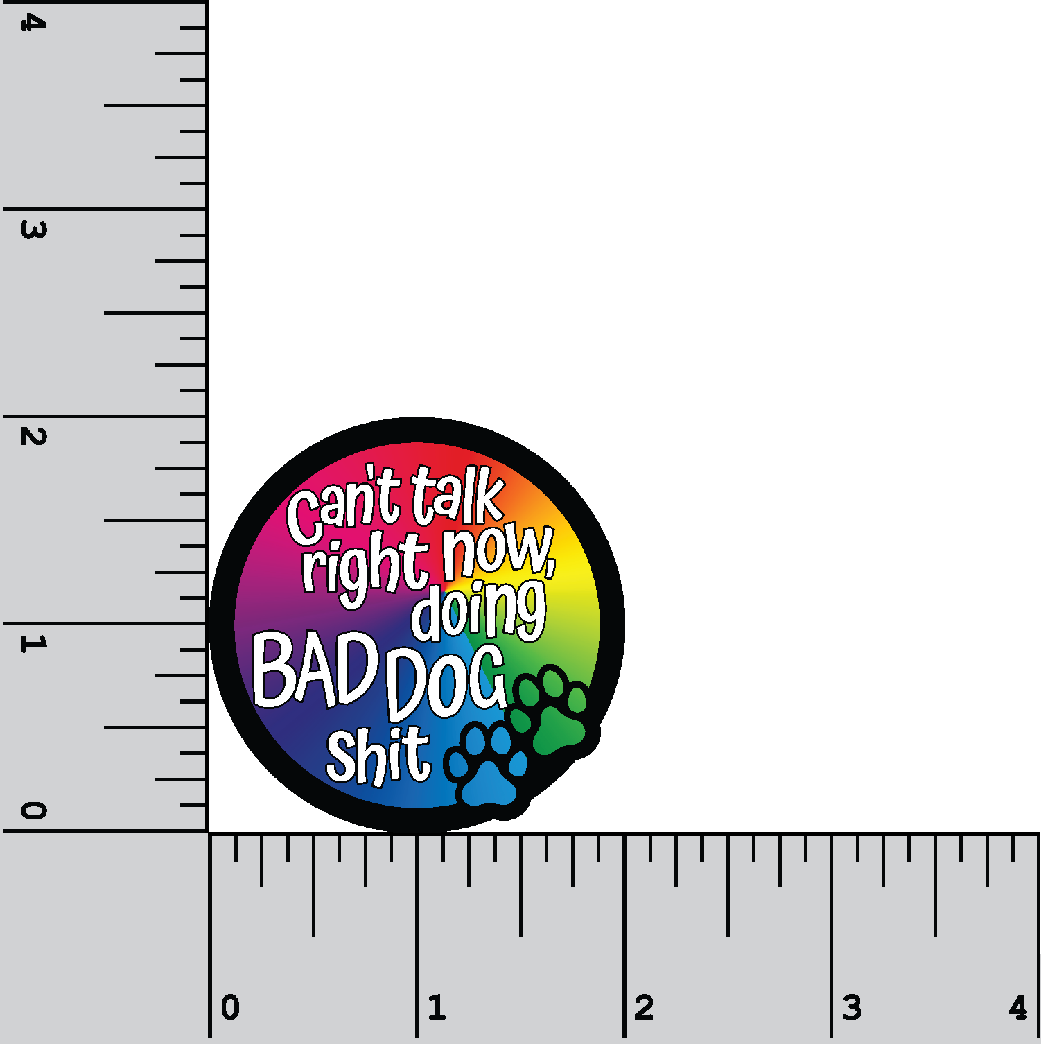 Bad Dog Shit 2 inch waterproof vinyl Sticker