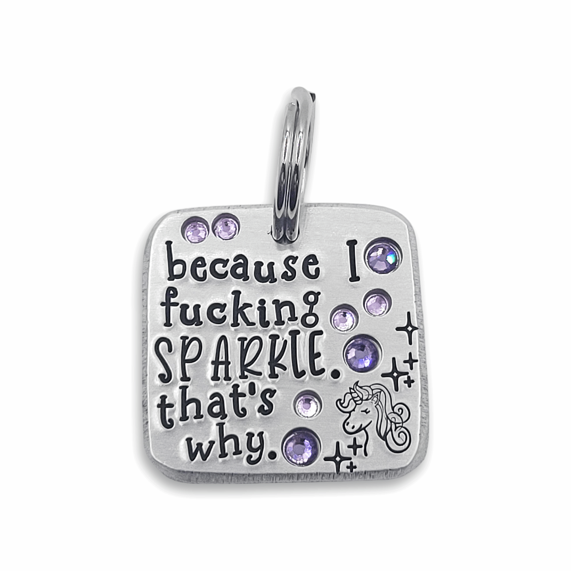 Because I Fucking Sparkle 1.25" ditto tag - Trash Panda's Closet