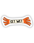 Bumper- Get Wet with orange streamers 3 inch vinyl sticker