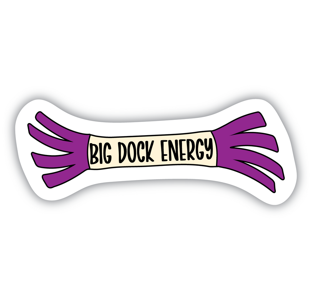 Big Dock Energy Bumper with bright purple tassels sticker