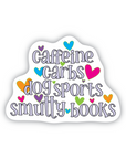 Caffeine Carbs Dog Sports Smutty Books vinyl sticker