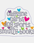 Caffeine Carbs Dog Sports Smutty Books vinyl sticker