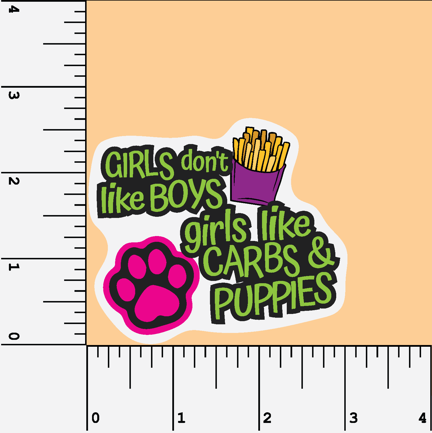 Girls Don't Like Boys- paw print sticker - Trash Panda's Closet