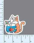 Fishbowl Cocktail Cat vinyl sticker