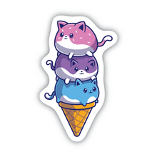 Load image into Gallery viewer, Cat Ice Cream Cone vinyl sticker
