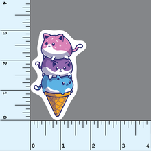 Load image into Gallery viewer, Cat Ice Cream Cone vinyl sticker
