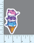 Cat Ice Cream Cone vinyl sticker