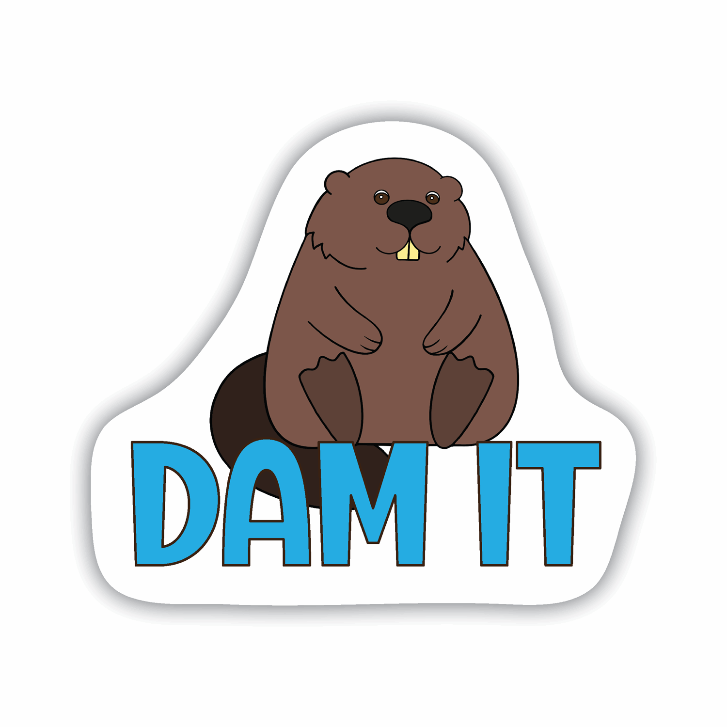 Dam It beaver vinyl sticker