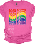 Dock Diving Rainbow Wave Graphic T-Shirt