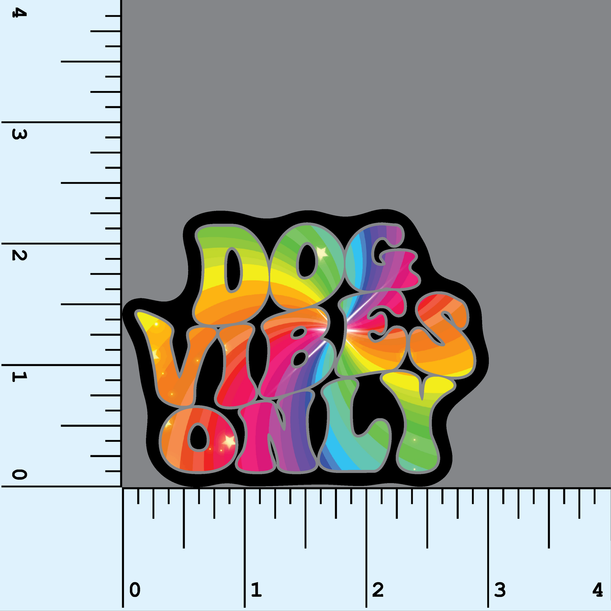 Dog Vibes Only retro look vinyl sticker