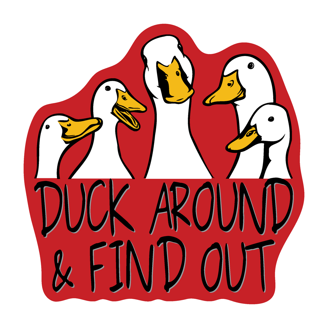 Duck Around and Find Out 3 inch waterproof vinyl sticker
