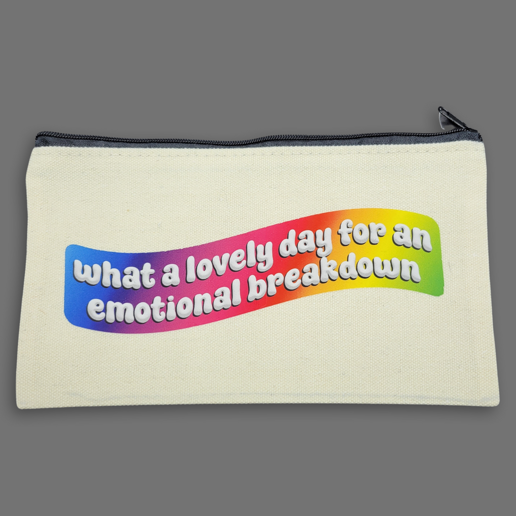 Emotional Breakdown canvas zip bag