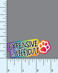 Expensive and Difficult dog paw sticker