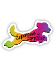 Expensive and Difficult rainbow poodle sticker