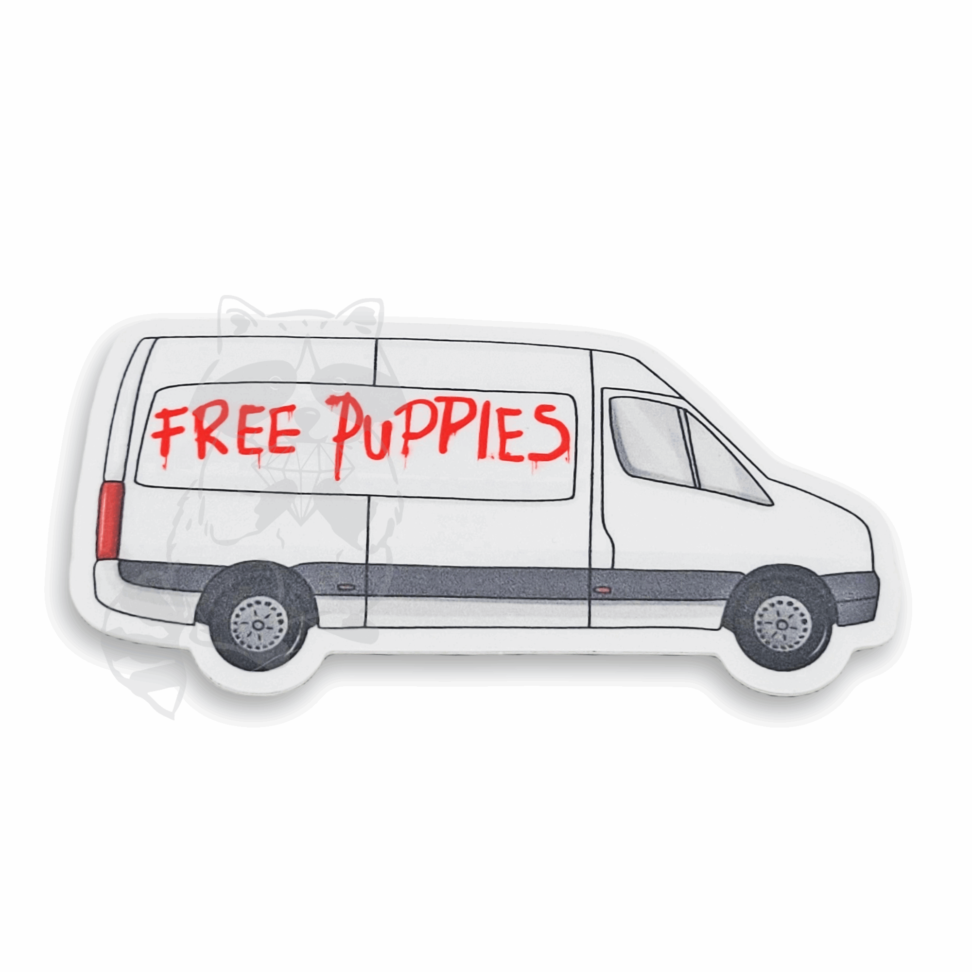 Free Puppies Dog Van sticker - Trash Panda's Closet