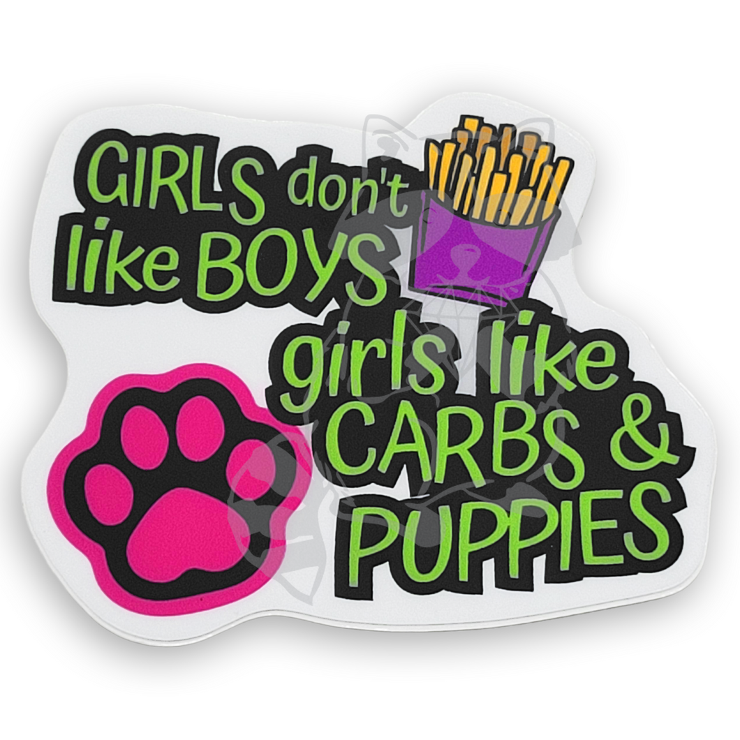 Girls Don't Like Boys- paw print sticker