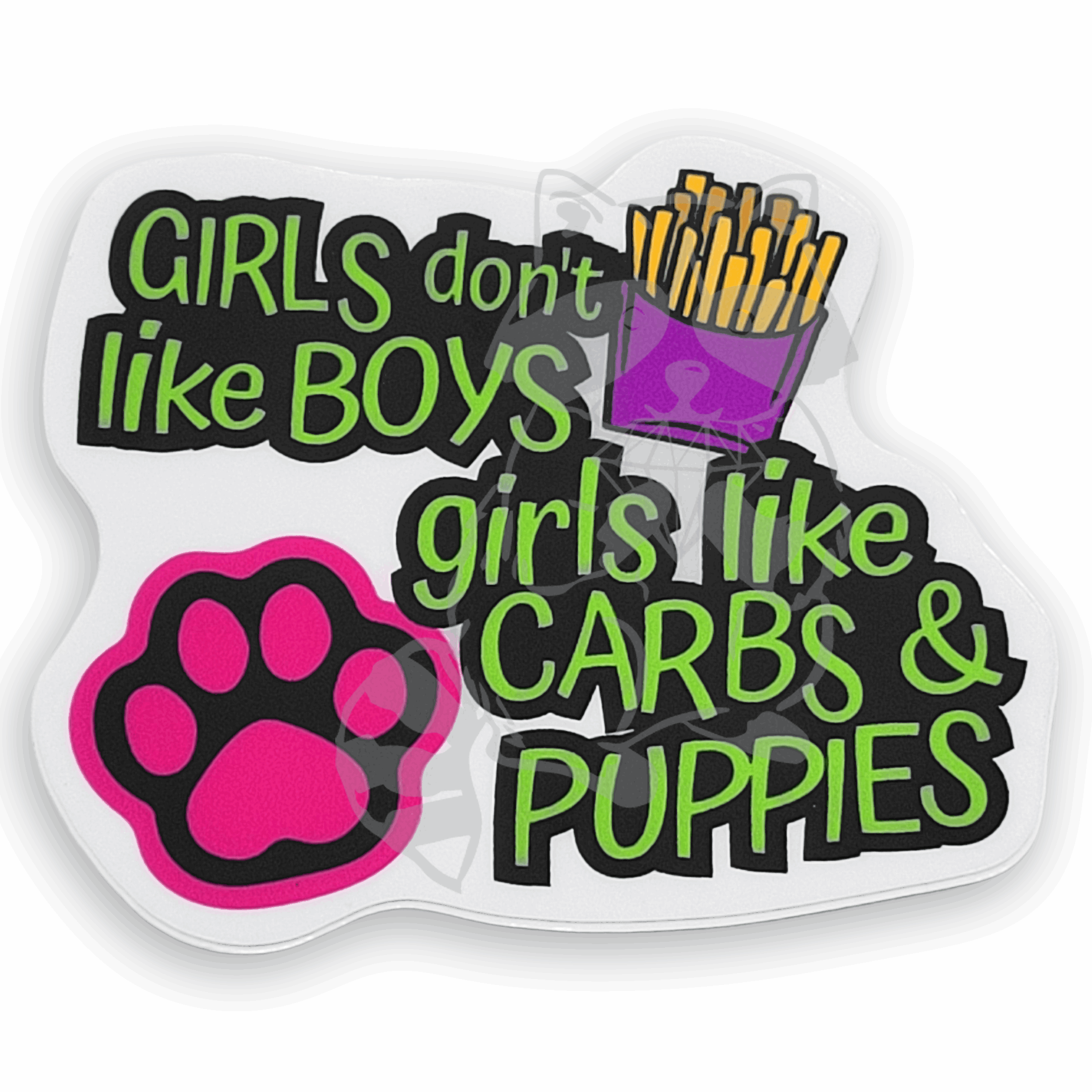 Girls Don't Like Boys- paw print sticker - Trash Panda's Closet