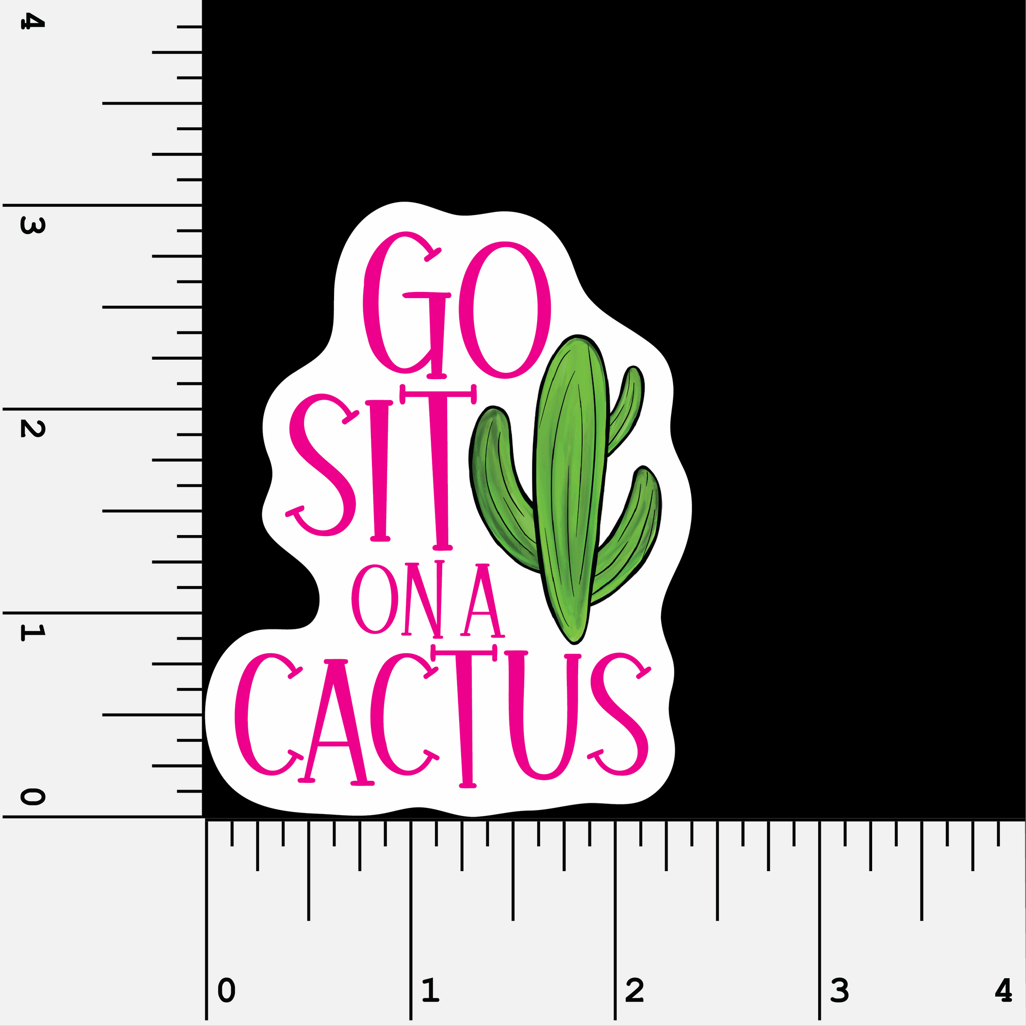 Go Sit On A Cactus vinyl sticker