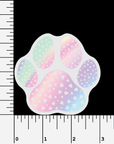 Heart Dog Paw 3 inch holographic sticker