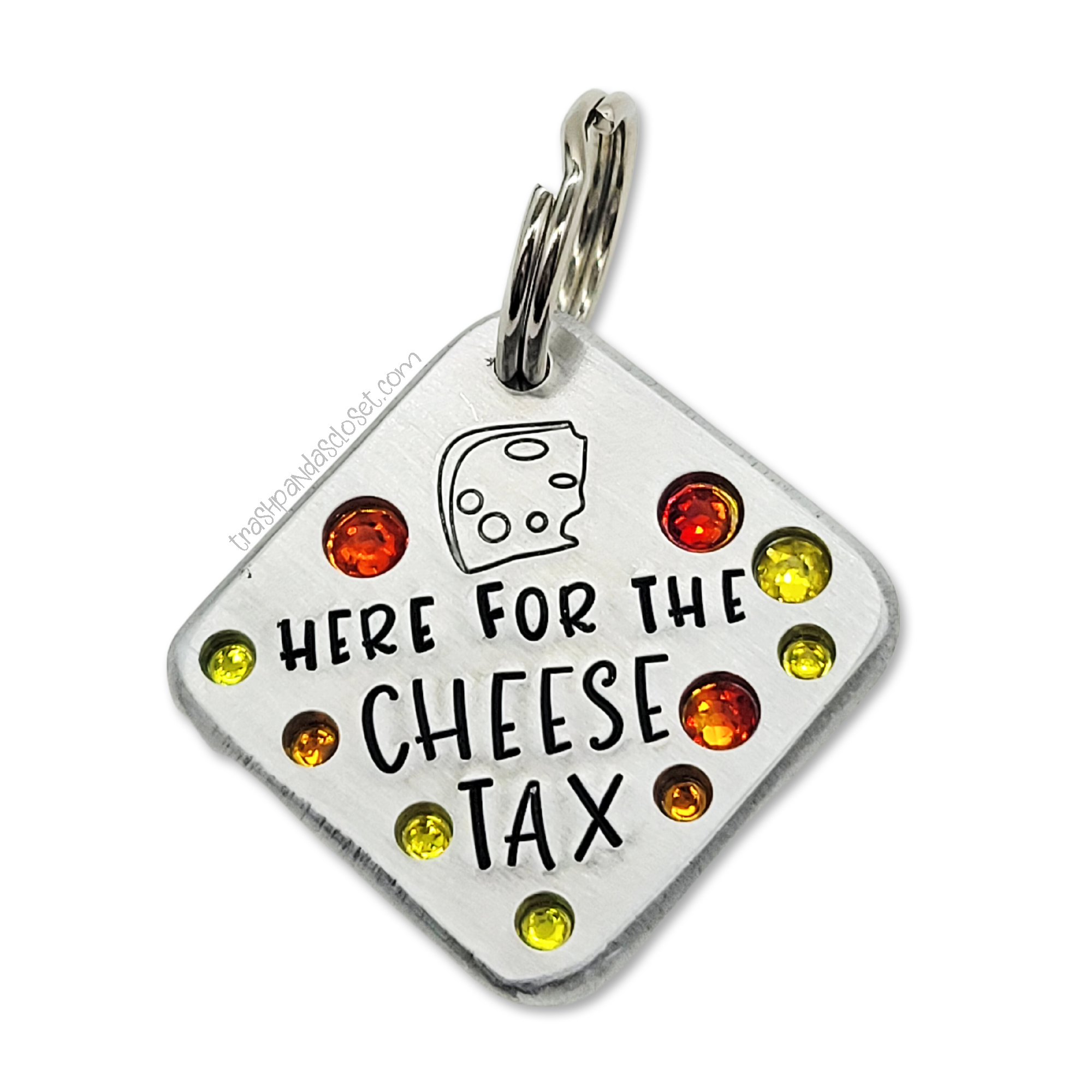 Here For the Cheese Tax 1.25" ditto tag - Trash Panda's Closet