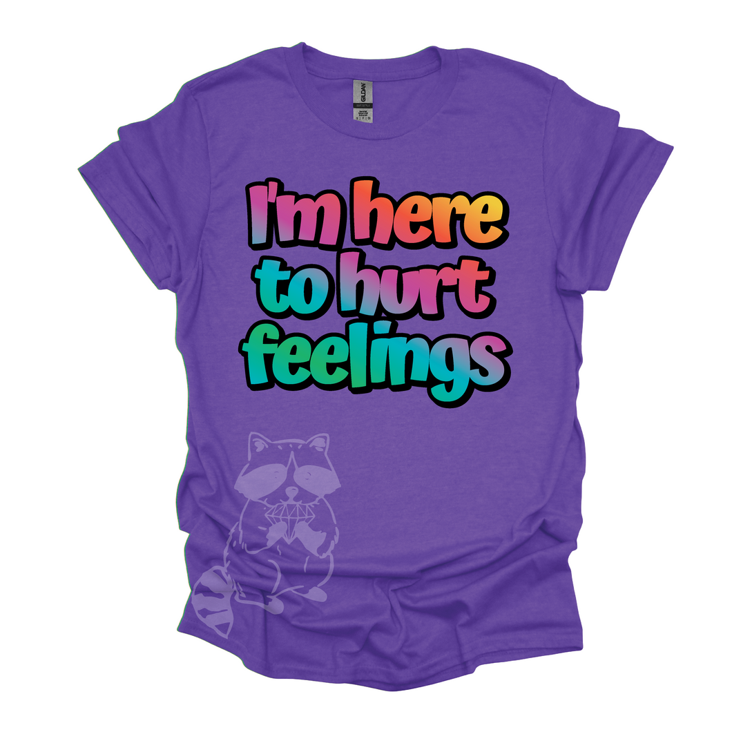Ready to Ship! Here To Hurt Feelings on purple- size large