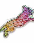 Bird Dog Shit jumping retriever 3 inch rainbow holographic glitter Sticker - Trash Panda's Closet