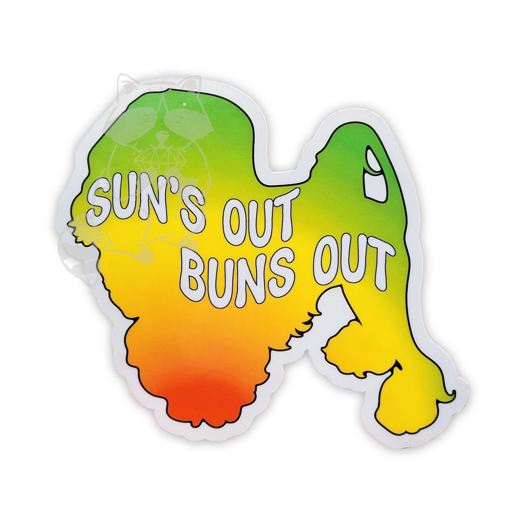 Lowchen Sun's Out Buns Out sticker