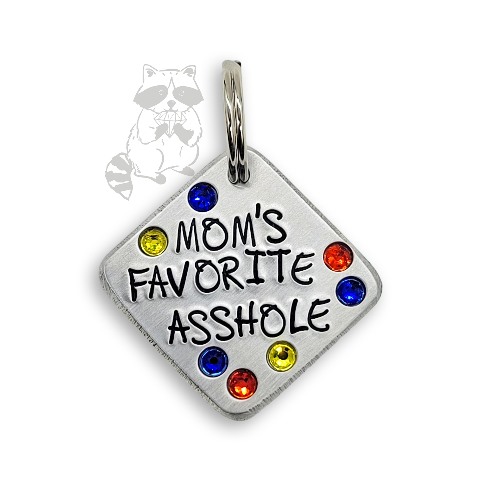 Mom's Favorite Asshole  1.25" ditto tag - Trash Panda's Closet