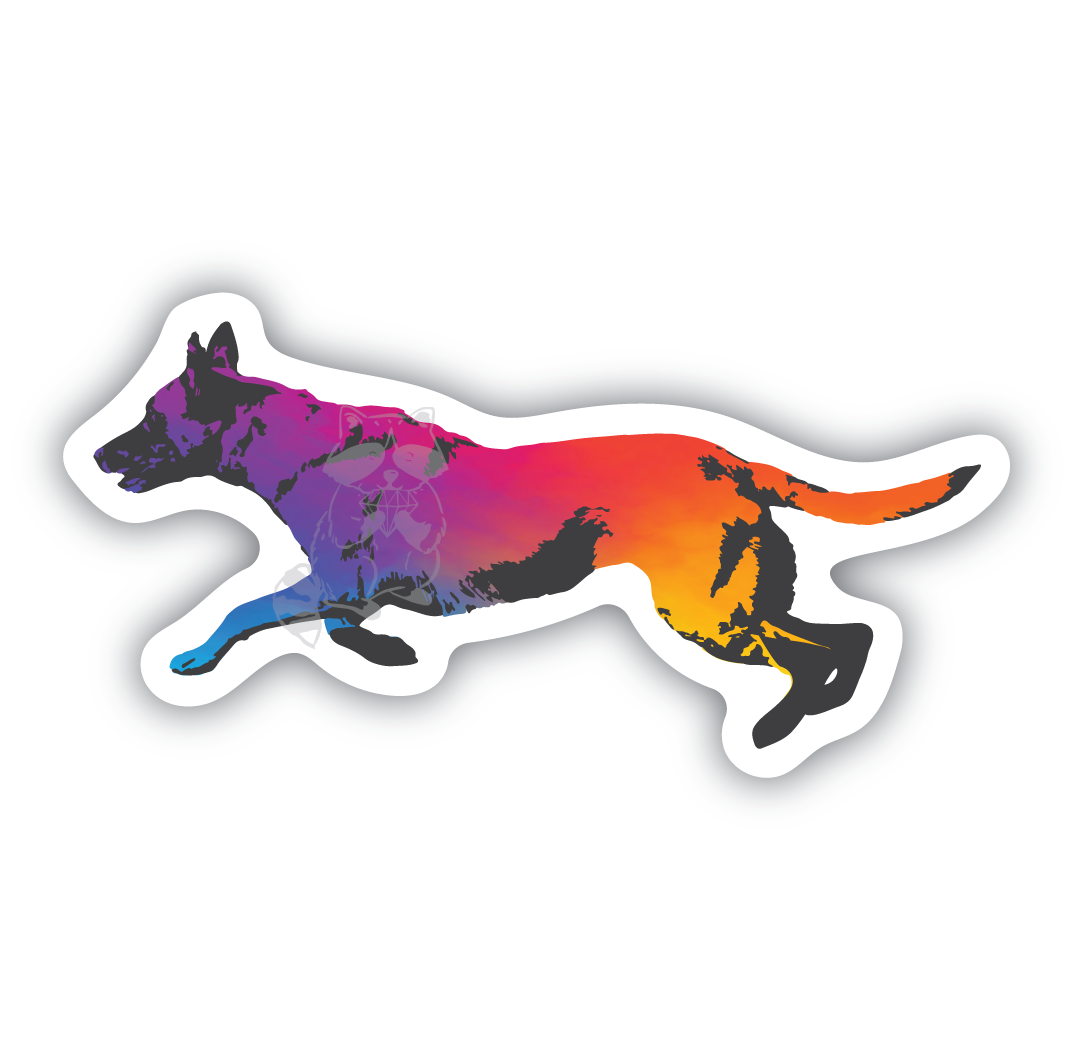 Sunset Belgian Malinois sticker - Trash Panda&#39;s Closet