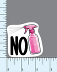 NO Spray Bottle vinyl sticker