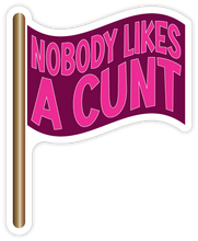 Load image into Gallery viewer, Nobody Likes a Cunt- waving flag vinyl sticker
