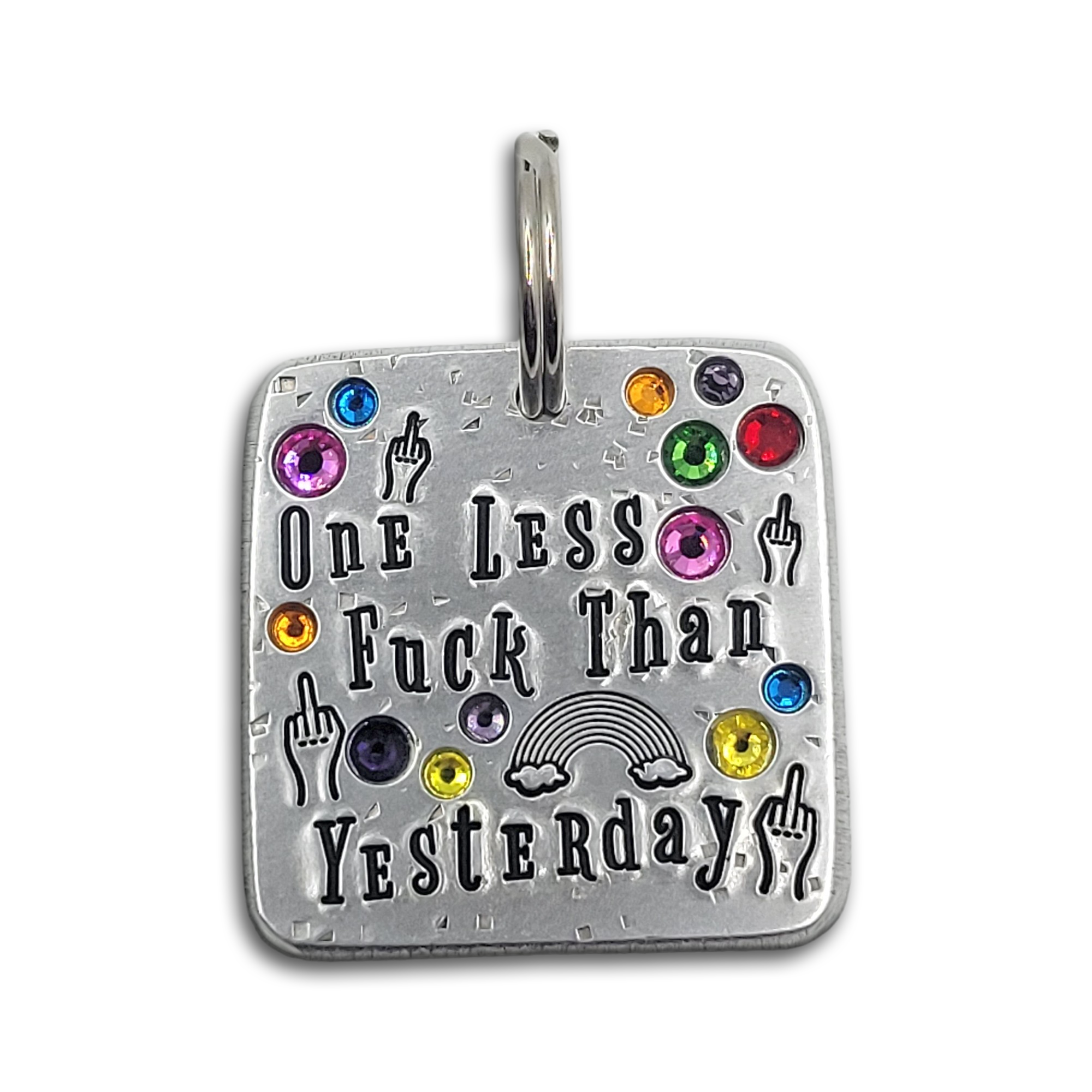 One less fuck than yesterday 1.5" ditto tag - Trash Panda's Closet