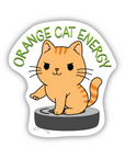 Orange Cat Energy vinyl sticker