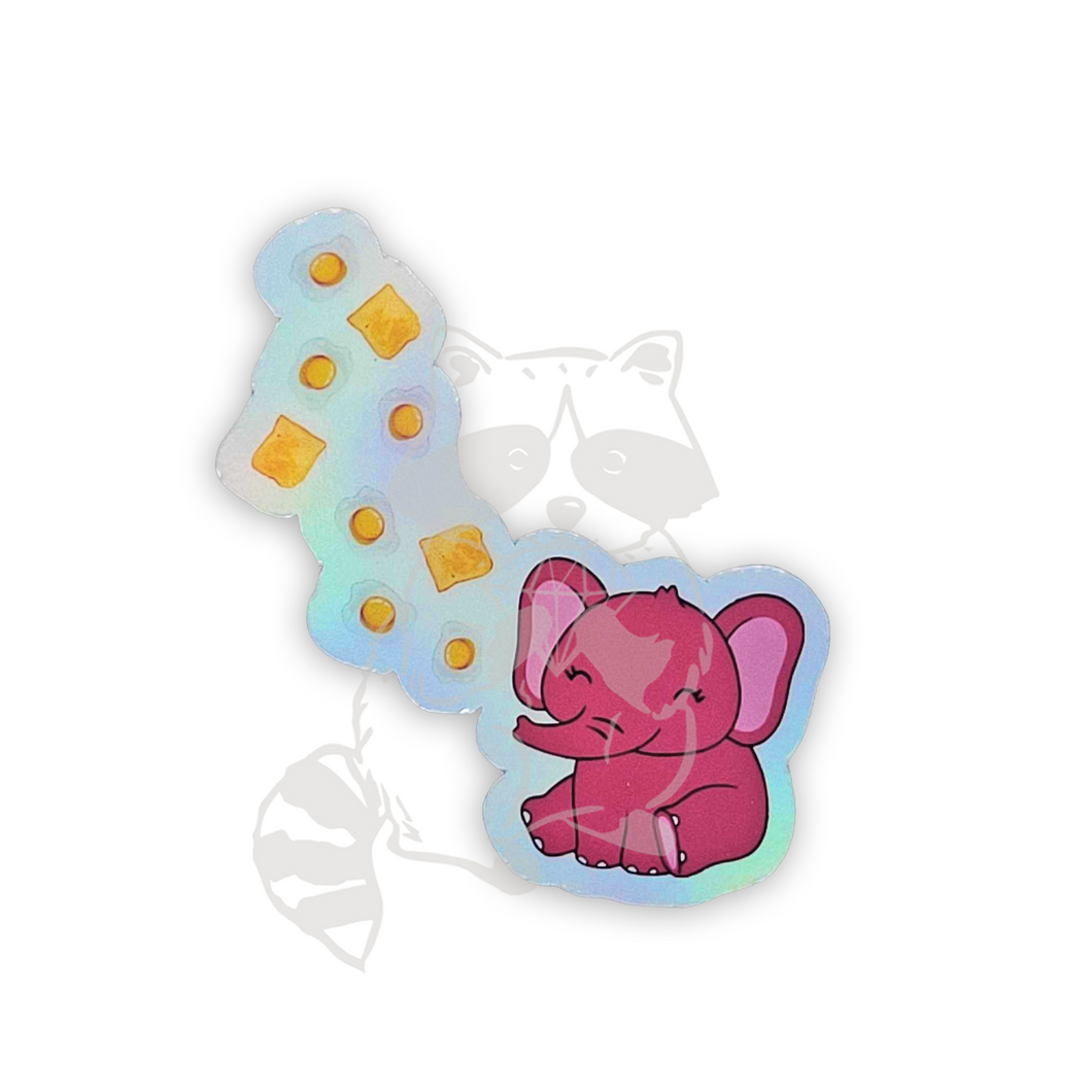 Pink Elephant holographic sticker