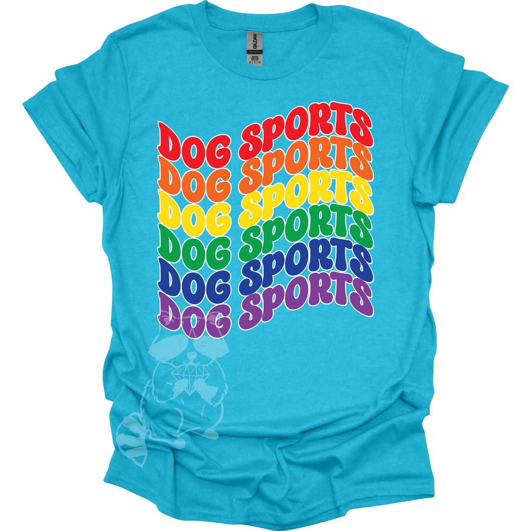 Dog Sports Rainbow Wave T-Shirt