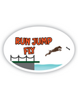 Run Jump Fly German Shorthaired Pointer vinyl dock diving sticker