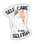 Self Care Cat vinyl sticker