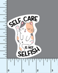 Self Care Cat vinyl sticker