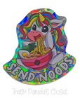 Send Noods Unicorn Holographic Crystal Colorful 3 inch Waterproof Sticker