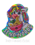 Send Noods Unicorn Holographic Crystal Colorful 3 inch Waterproof Sticker