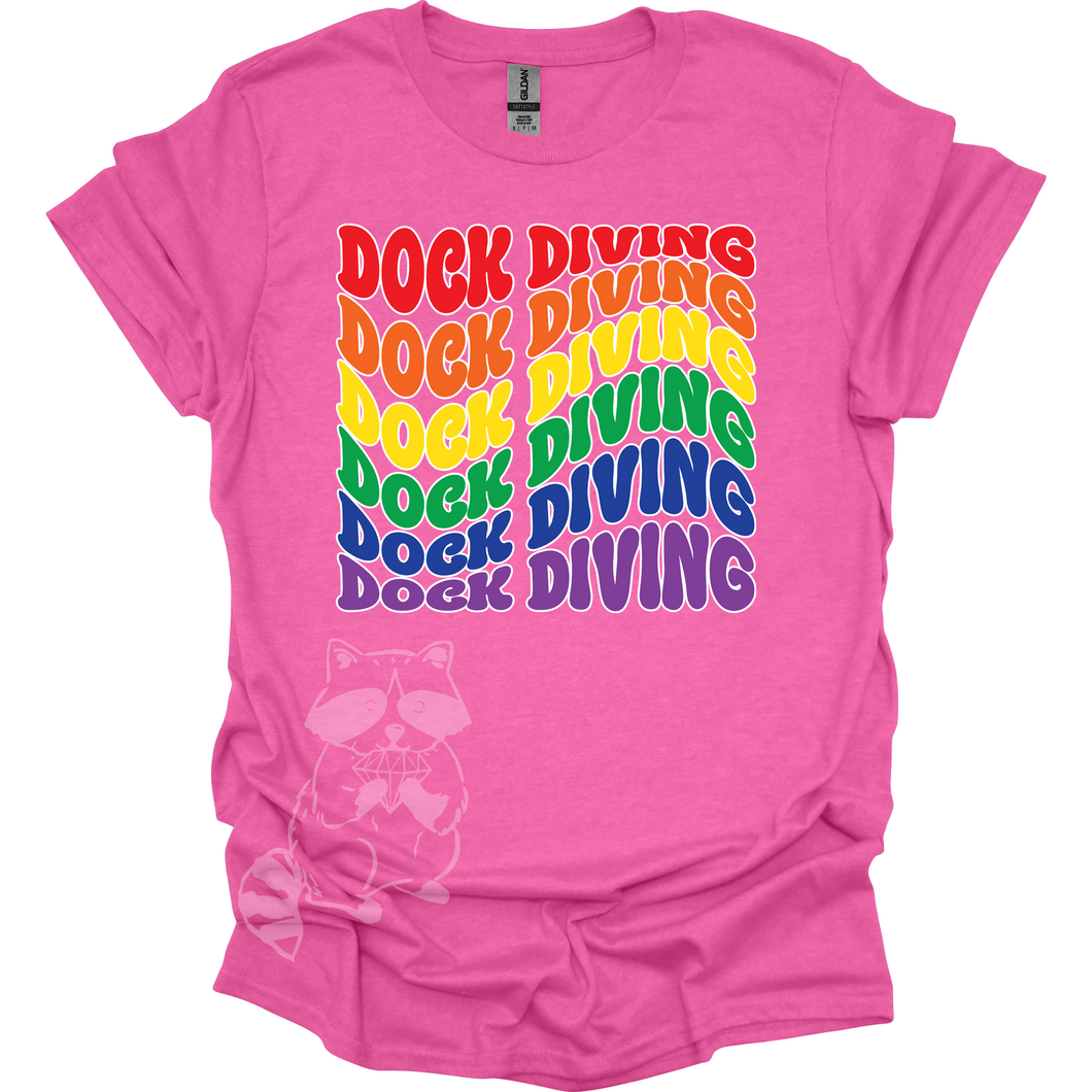 Dock Diving Rainbow Wave T-Shirt