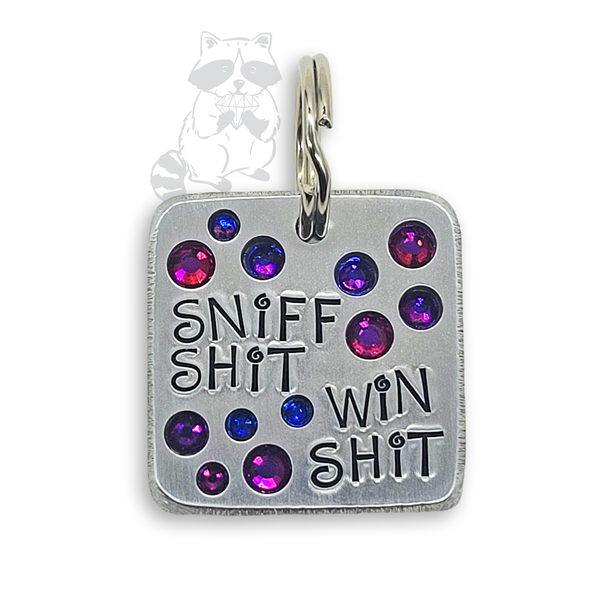 Sniff Shit Win Shit 1.25&quot; ditto tag - Trash Panda&#39;s Closet