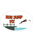 Run Jump Fly German Shorthaired Pointer vinyl dock diving sticker