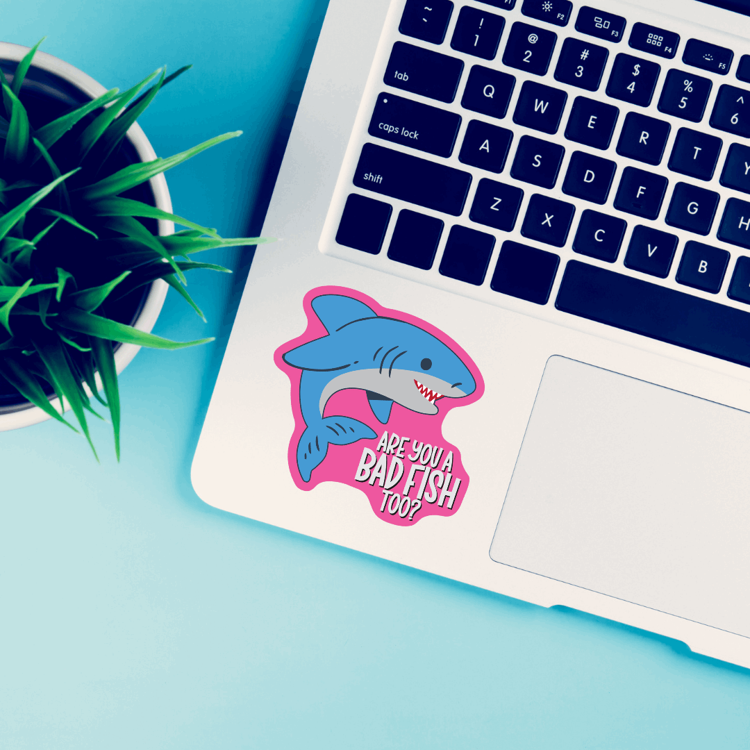 Are You A Bad Fish Too? 3 inch waterproof vinyl sticker – Trash Panda's ...