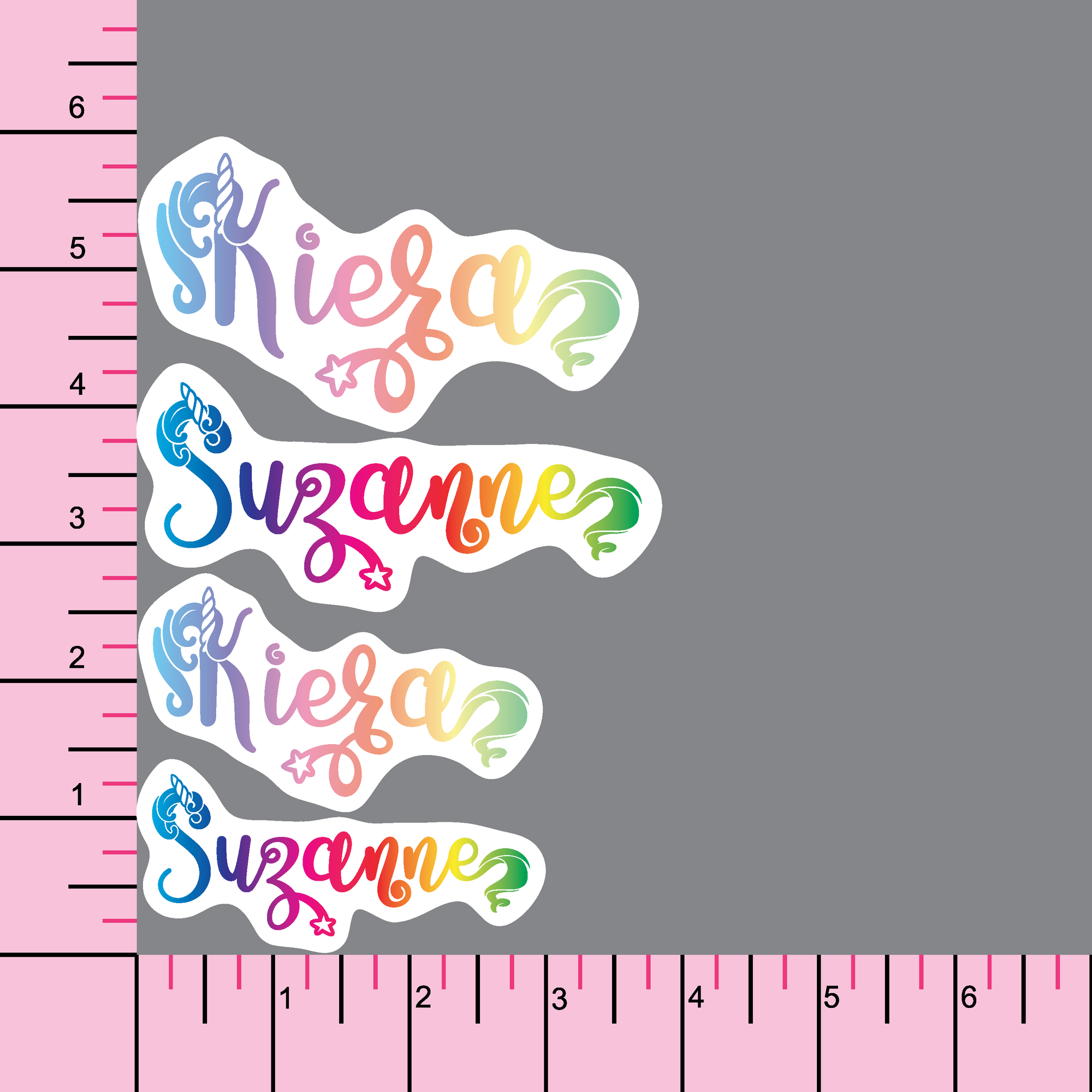 Personalized Unicorn Themed vinyl sticker