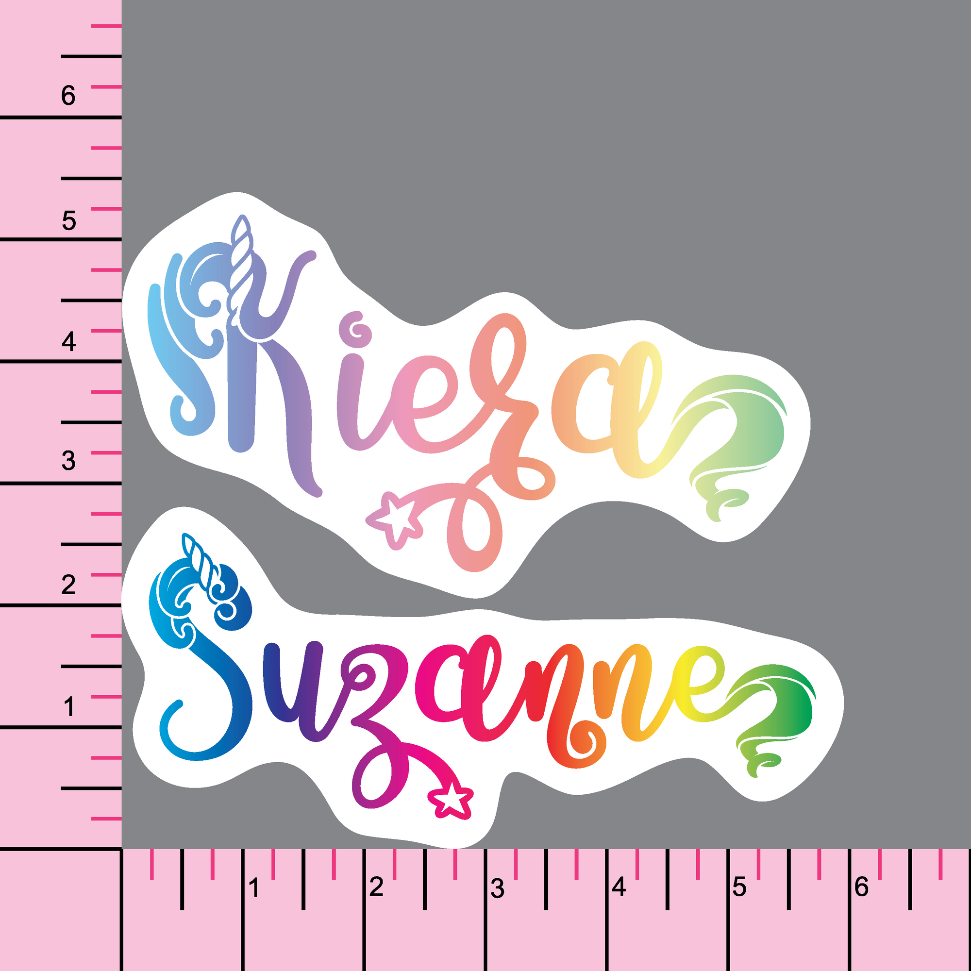 Personalized Unicorn Themed vinyl sticker